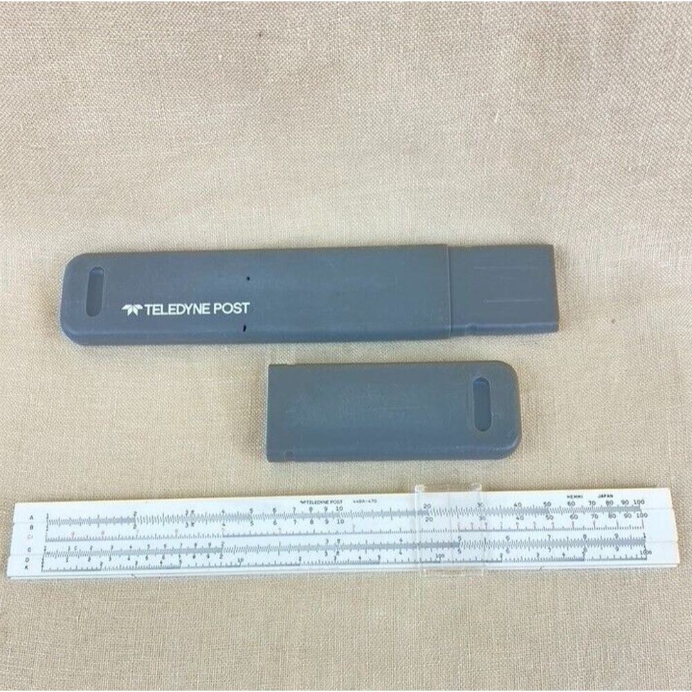 VINTAGE Slide Rule Teledyne Post 44BA-470 Hemmi Japan In Hard Plastic Case